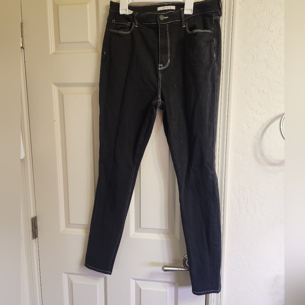 PacSun Womens Black Jeans White Stitching